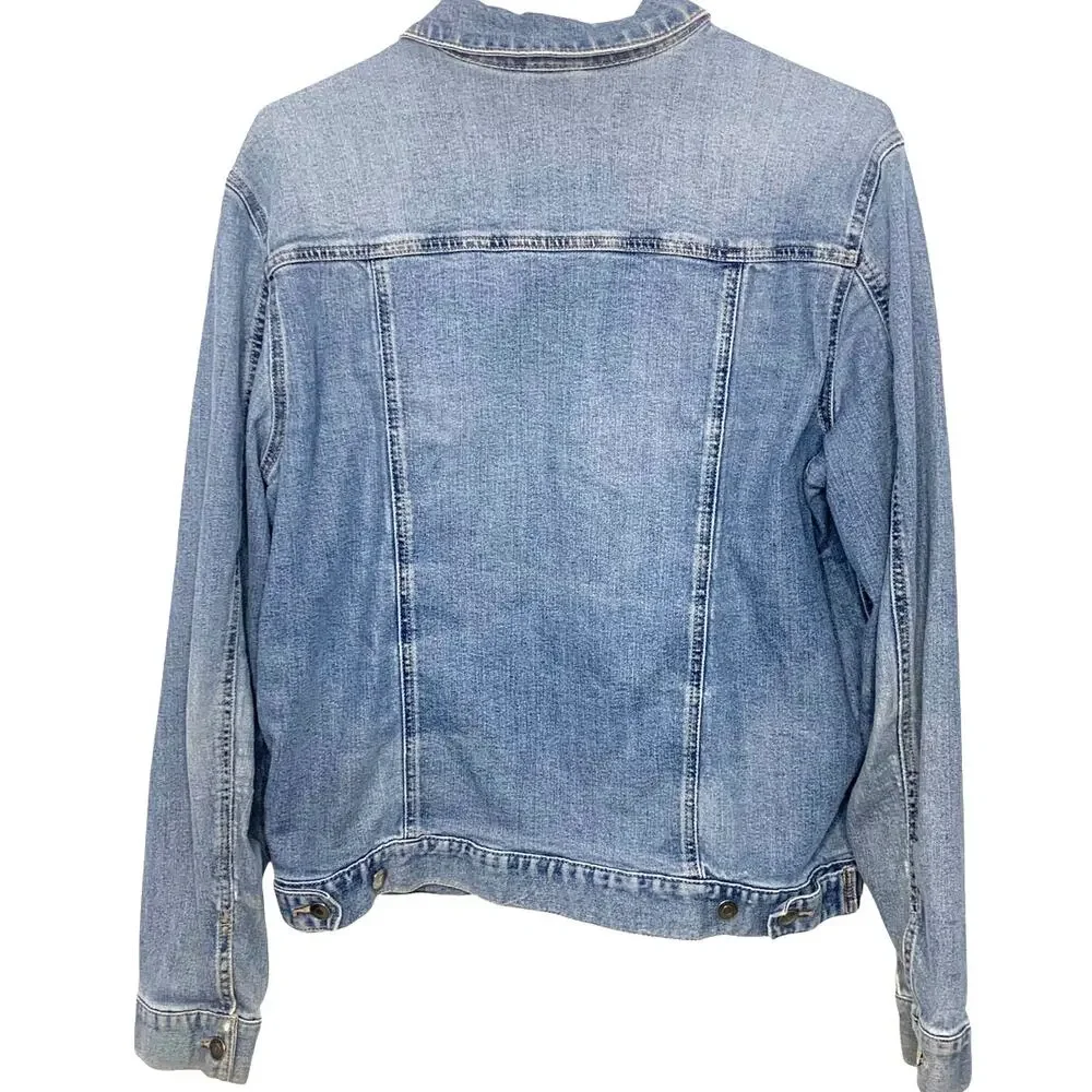 Vintage George Denim Trucker Jean Jacket 42-44 Blue Mens Button Front Work